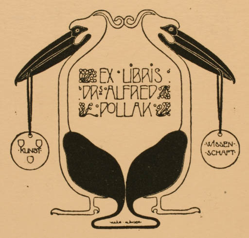 Exlibris by ? Unbekannt from Unknown for Dr. Alfred Pollak - Bird Jugend 