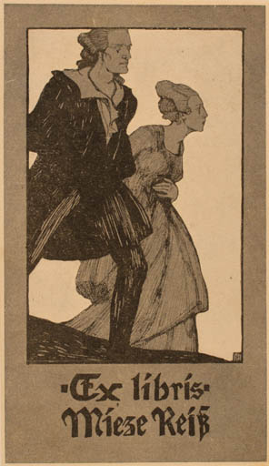 Exlibris by ? Unbekannt from Unknown for Miese Reiß - Couple 