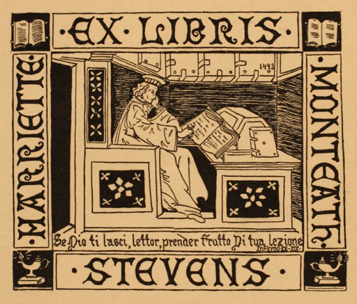 Exlibris by ? Unbekannt from Unknown for Harriette Stevens - Book Interior 