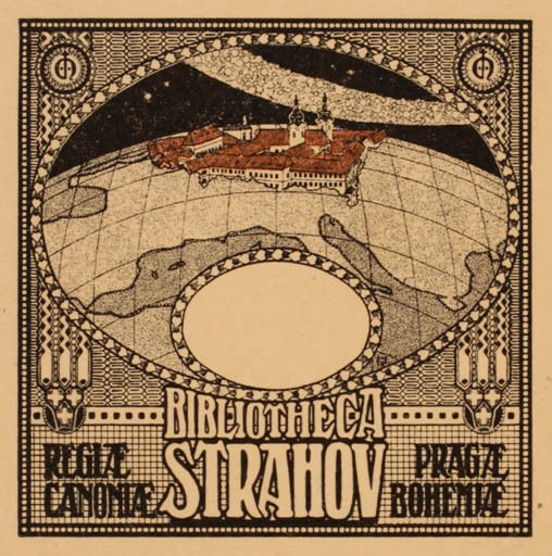 Exlibris by ? Unbekannt from Unknown for Bibliotheca Strahov - City Globe 