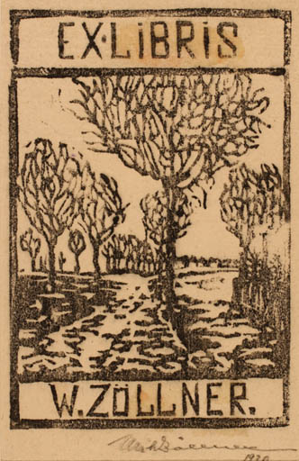 Exlibris by ? Unbekannt from Unknown for W. Zöllner - Scenery/Landscape 