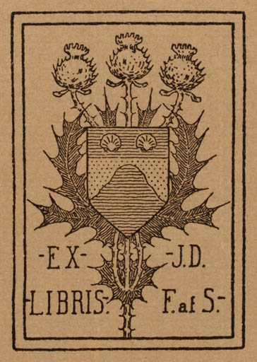 Exlibris by ? Unbekannt from Unknown for J. D. F. af S. - Heraldry 