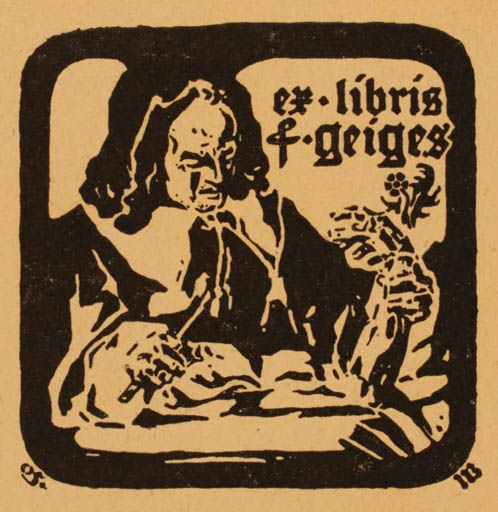 Exlibris by ? Unbekannt from Unknown for F. Geiges - Man 