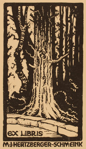 Exlibris by ? Unbekannt from Unknown for M. I. Hertzberger-Schmeink - Tree 