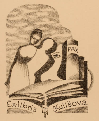 Exlibris by ? Unbekannt from Czechoslovakia for Tamara Kulisova - Book Woman 