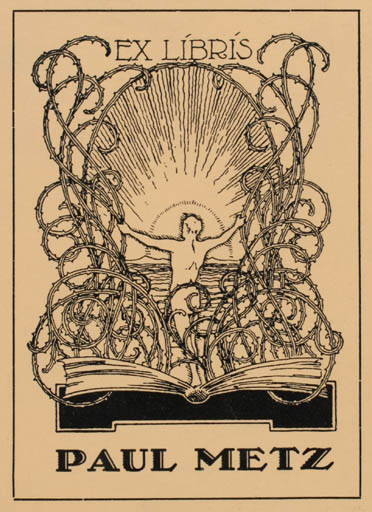 Exlibris by ? Unbekannt from Unknown for Paul Metz - Jugend Man Sun 