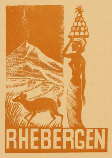 Exlibris by ? Unbekannt from Unknown for G. Jan Rhebergen - Mountain Fauna Woman 