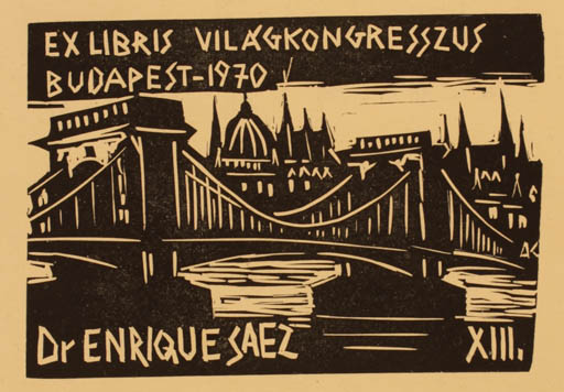 Exlibris by ? Unbekannt from Hungary for Dr. Enrique Saez Fernadez Casariego - City Exlibris Congress 