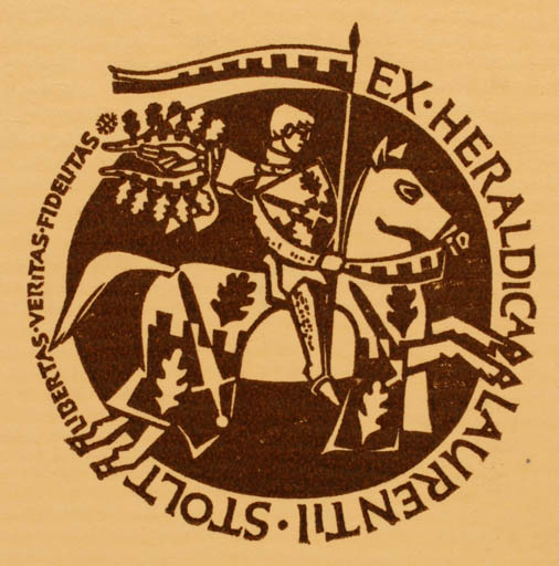 Exlibris by ? Unbekannt from Unknown for Laurentii Stolt - Knight Horseman/Rider 