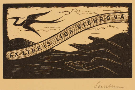 Exlibris by ? ? from Unknown for Lida Vichrova - Fauna Hand(s) 