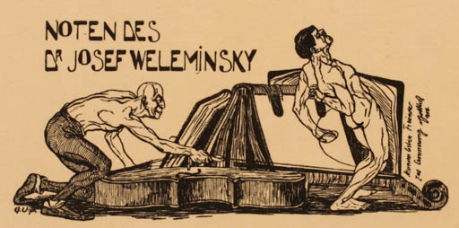 Exlibris by ? Unbekannt from Unknown for Dr. Josef Weleminsky - Music 