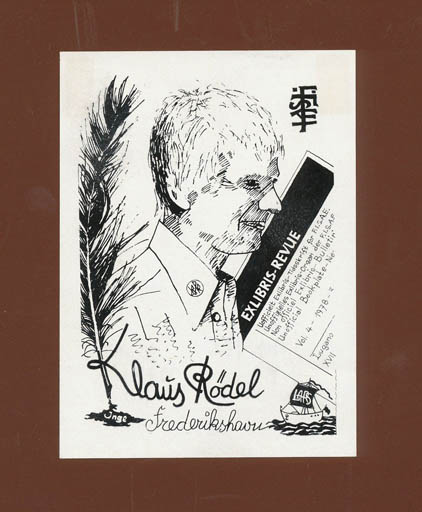 Exlibris by Bernhard Kuhlmann from Germany for Klaus Rödel - Man Portrait 