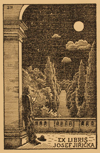 Exlibris by J Pevetázka from Slovak Republic for Josef Jiricka - Scenery/Landscape Man 