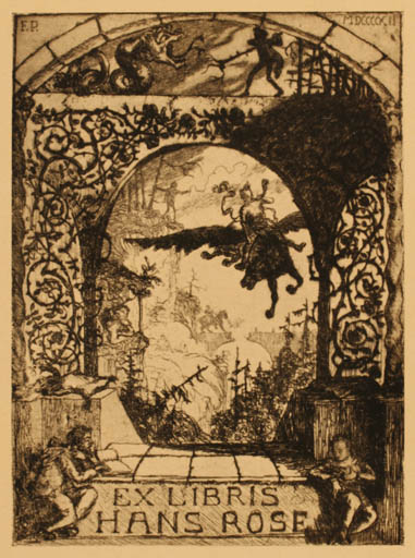 Exlibris by ? Unbekannt from Unknown for Hans Rose - Scenery/Landscape Pegasus 