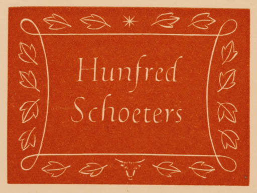 Exlibris by ? Unbekannt from Unknown for Hunfred Schoeters - Text/Writing 