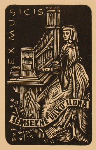 Exlibris by ? Unbekannt from Unknown for Valko + Ilona Semsey - Woman Music 