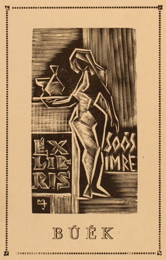 Exlibris by ? Unbekannt from Unknown for Dr. Imre Soòs - Woman 