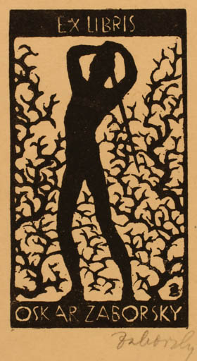 Exlibris by Oskar Zaborsky from Unknown for Oskar Zaborsky - Man 