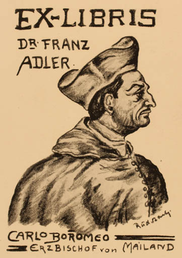 Exlibris by ? Unbekannt from Unknown for Dr. Franz Adler - Portrait 