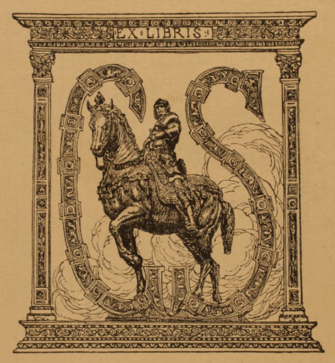 Exlibris by ? Unbekannt from Unknown for ? C. S. - Horse Knight Horseman/Rider 