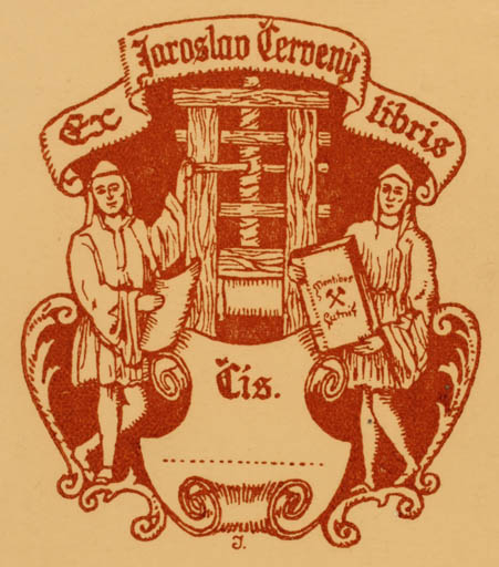 Exlibris by ? Unbekannt from Unknown for Jaroslav Cerveny - Working 