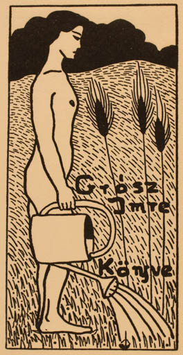 Exlibris by ? Unbekannt from Unknown for Imre Grosz - Flora Woman 