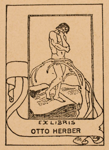 Exlibris by ? Unbekannt from Unknown for Otto Herber - Book Jugend Man 
