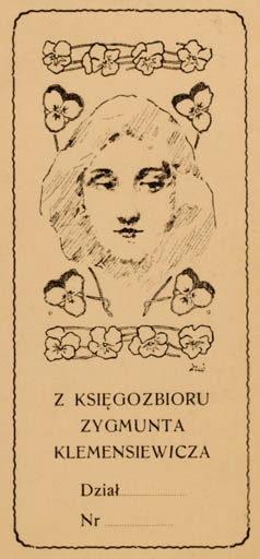 Exlibris by ? Unbekannt from Unknown for Zagmunta Klemensiewicza - Portrait 