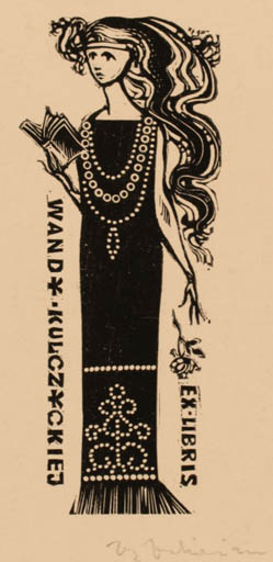 Exlibris by ? Unbekannt from Unknown for Wand Kulczyckiej - Book Woman 