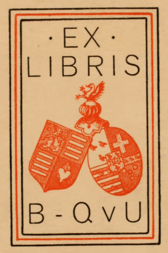 Exlibris by ? Unbekannt from Unknown for B. Q. v. U. - Heraldry 