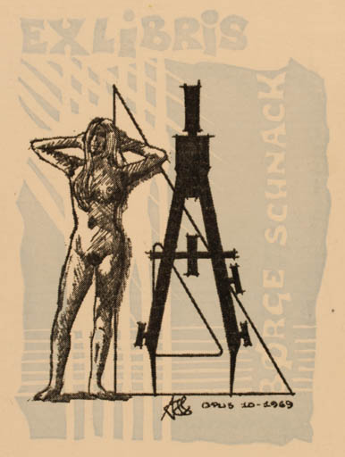 Exlibris by ? Unbekannt from Unknown for Boerge Schnack - Woman 
