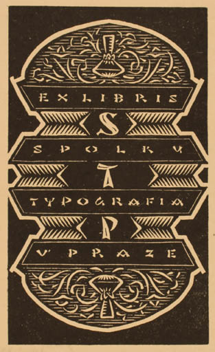 Exlibris by ? Unbekannt from Unknown for ? Spolka Typografia v Praze - Text/Writing 