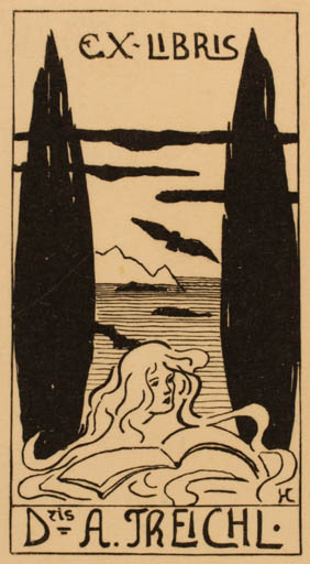 Exlibris by ? Unbekannt from Unknown for Dr. A. Treichl - Scenery/Landscape 