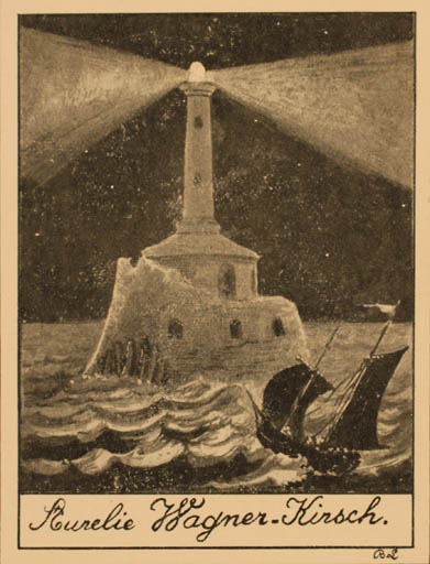 Exlibris by ? Unbekannt from Unknown for Aurelie Wagner-Kirsch - Maritime Ship/Boat 