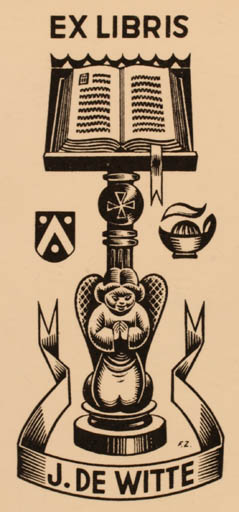 Exlibris by ? Unbekannt from Unknown for J. de Witte - 