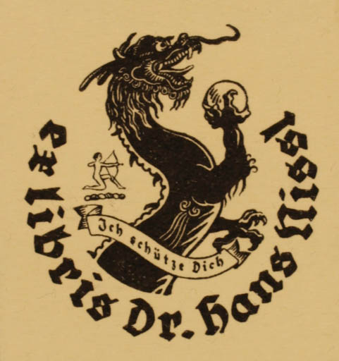 Exlibris by ? Tongler from Unknown for Dr. Hans Nissl - Fable Animal 