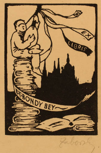 Exlibris by Oskar Zaborsky from Unknown for E. T. Bondy Bey - Book Music 