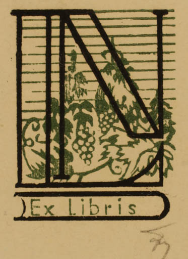Exlibris by ? Unbekannt from Unknown for ? L. N. - Monogram Wine 