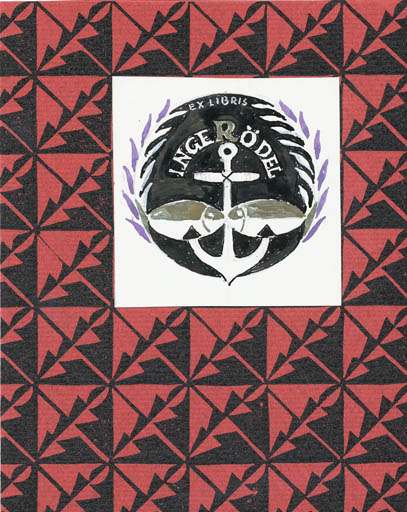 Exlibris by Christian Blæsbjerg from Denmark for Inge Rödel - Maritime 