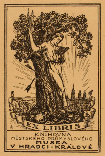 Exlibris by ? Unbekannt from Unknown for ? Musea v Hradci Kralove - Book Man Tree 