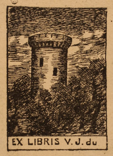 Exlibris by ? Unbekannt from Unknown for ? V. J. du - Architecture 