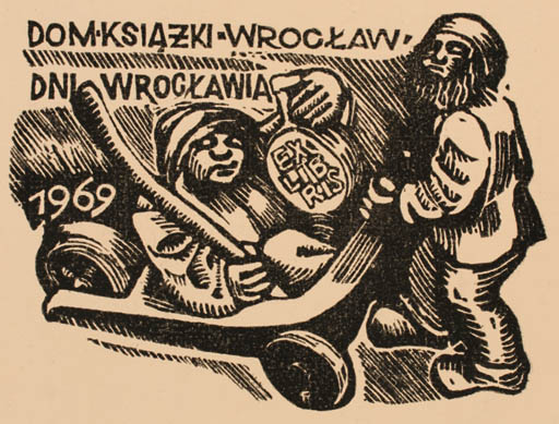 Exlibris by ? Unbekannt from Unknown for Dom Ksiazki Wroclaw - Woman Man 