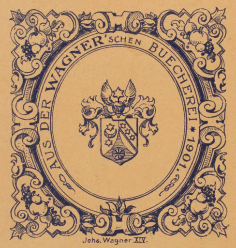 Exlibris by Johs. Wagner from Unknown for Bücherei Wagner´schen - Heraldry 