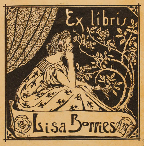 Exlibris by ? Unbekannt from Unknown for Lisa Borries - Book Flora Woman 