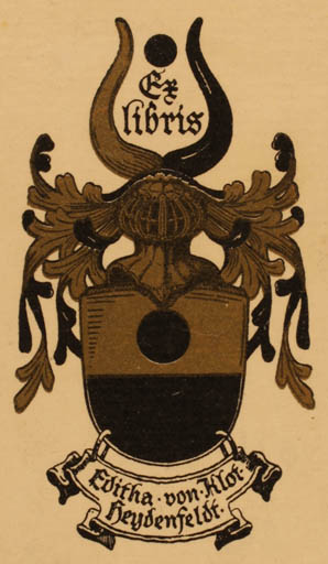 Exlibris by ? Unbekannt from Unknown for Editha von Klot Heydenfelt - Heraldry 