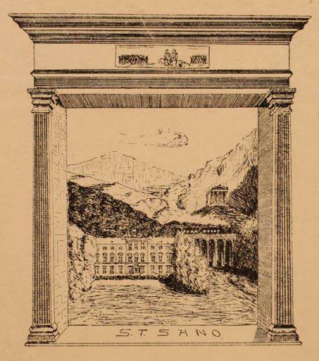 Exlibris by ? Unbekannt from Unknown for S. T. Sano - Architecture 
