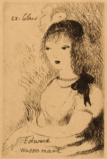 Exlibris by ? Unbekannt from Unknown for Edward Wassermann - Woman 
