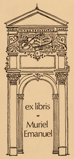 Exlibris by Zena Flax from Great Britain for Muriel Emanuel - Architecture Music 