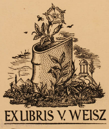 Exlibris by Karel Kinsky from Czech Republic for V. Weisz - Flower Book Flora 