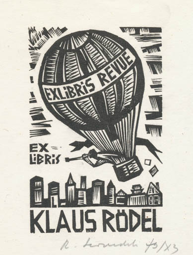 Exlibris by Rajmund Lewandowski from Poland for Klaus Rödel - City Aircraft 